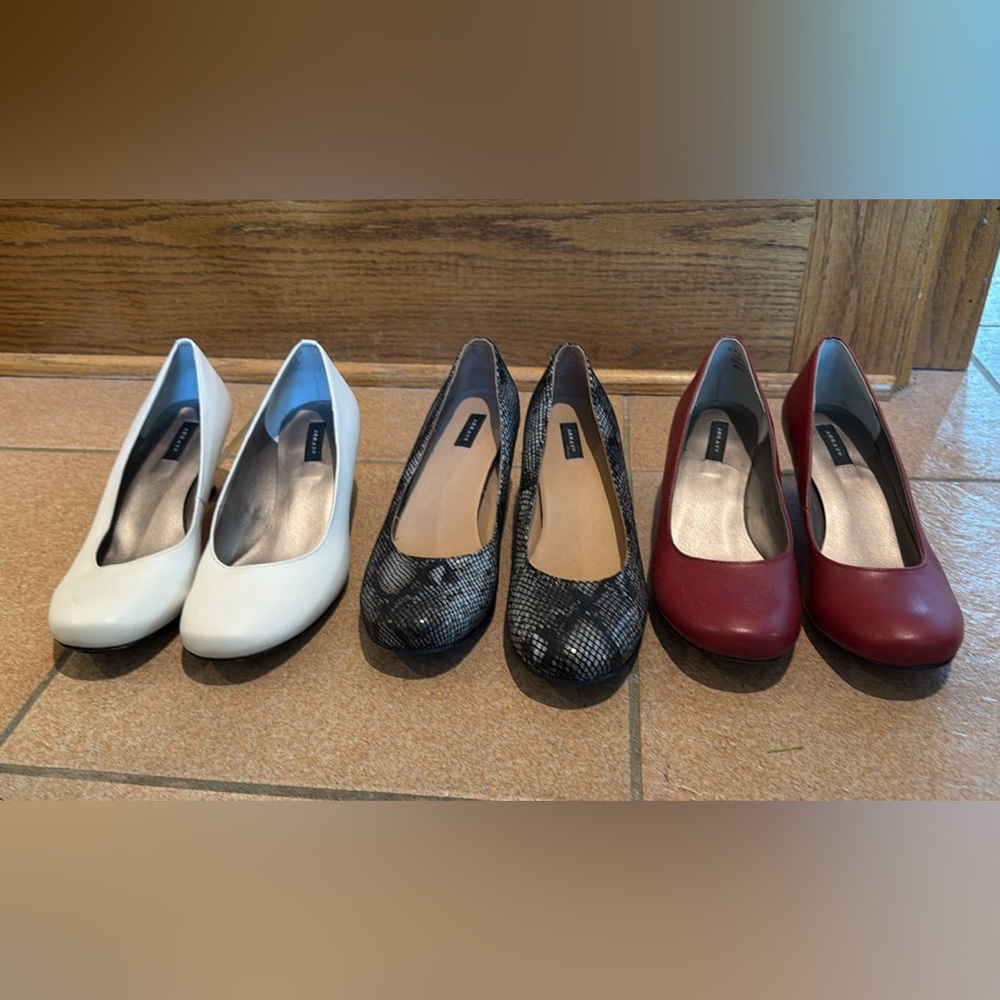 Array Women's Low Heels in White, Black, and Red